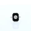 Vintage  ring in platinium, onyx and diamondsand in diamond - 360 thumbnail
