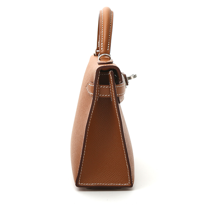 Bolso de mano Hermès  Kelly 20 cm en cuero epsom color oro - Detail D7