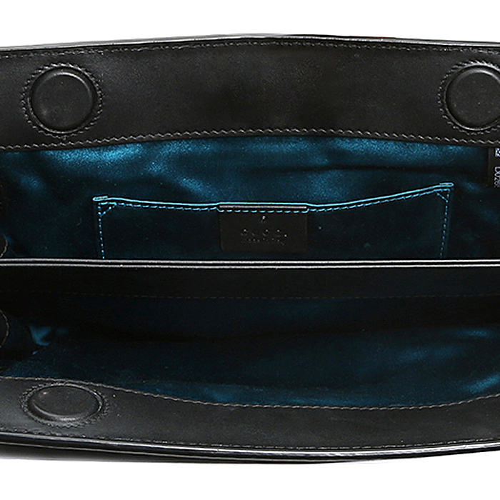 Gucci  Ophidia handbag  in black suede  and black leather - Detail D3