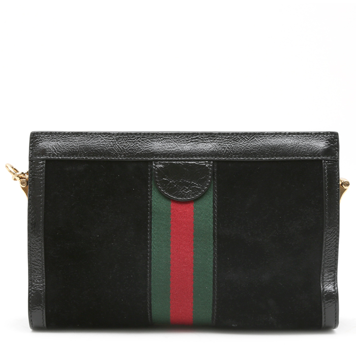 Bolso de mano Gucci  Ophidia en ante negro y cuero negro - Detail D8
