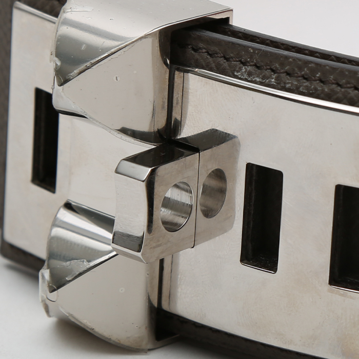 Hermès  Médor belt  in grey epsom leather - Detail D1