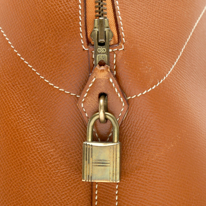 Bolsa de viaje Hermès  Bolide - Travel Bag en cuero Courchevel color oro - Detail D1