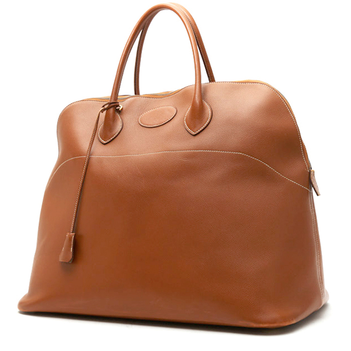 Hermès  Bolide - Travel Bag travel bag  in gold Courchevel leather - Detail D2