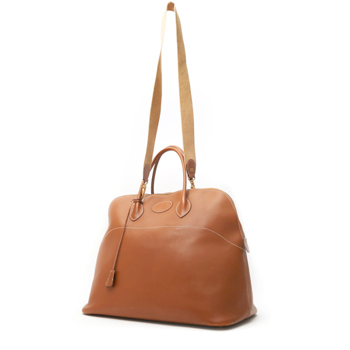 Sac de voyage Hermès  Bolide - Travel Bag en cuir Courchevel gold - Detail D3