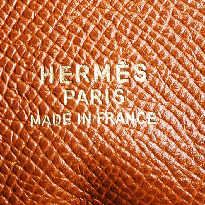 Borsa da viaggio Hermès  Bolide - Travel Bag in pelle Courchevel gold - Detail D5