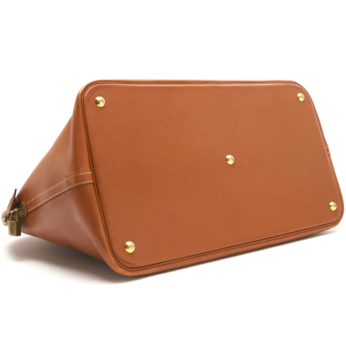 Bolsa de viaje Hermès  Bolide - Travel Bag en cuero Courchevel color oro - Detail D6