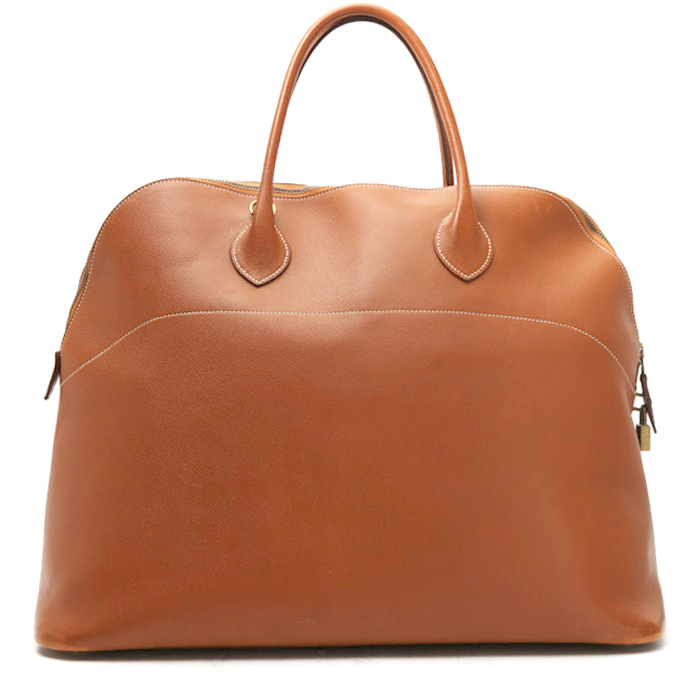 Hermès  Bolide - Travel Bag travel bag  in gold Courchevel leather - Detail D9