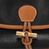 Bolso bandolera Hermès  Duffle en cuero Fjord negro y color oro - Detail D1 thumbnail