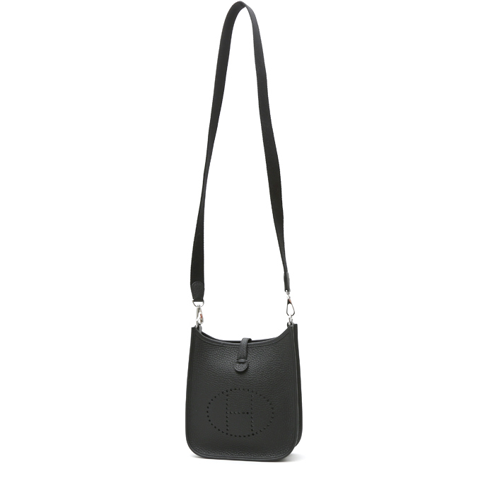 Hermès  Mini Evelyne shoulder bag  in black togo leather - Detail D2