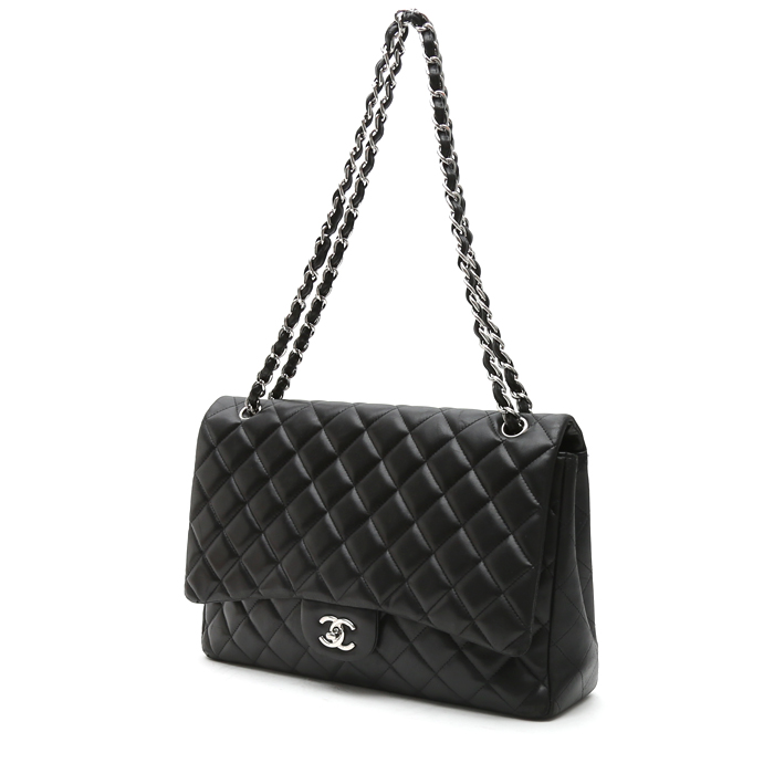 Sac à main Chanel  Timeless Maxi Jumbo en cuir matelassé noir - Detail D2