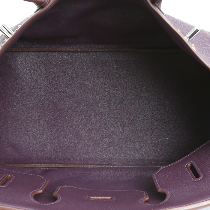 Bolso de mano Hermès  Birkin Shoulder en cuero togo violeta Raisin - Detail D3