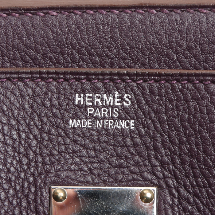 Hermès  Birkin Shoulder handbag  in purple Raisin togo leather - Detail D4