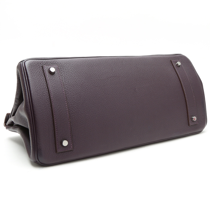 Sac à main Hermès  Birkin Shoulder en cuir togo violet Raisin - Detail D5
