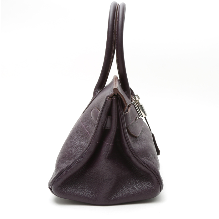 Borsa Hermès  Birkin Shoulder in pelle togo viola Raisin - Detail D7