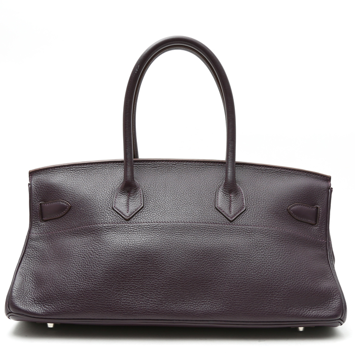 Bolso de mano Hermès  Birkin Shoulder en cuero togo violeta Raisin - Detail D8