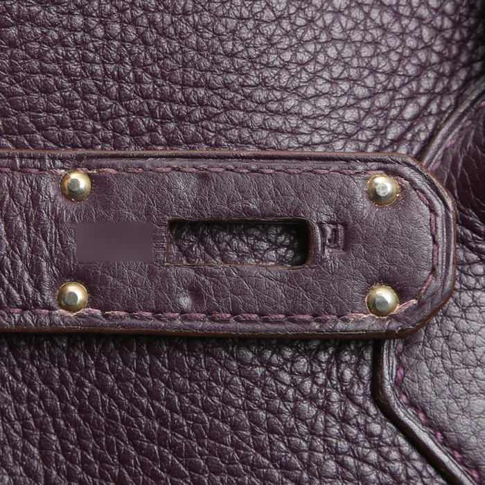 Sac à main Hermès  Birkin Shoulder en cuir togo violet Raisin - Detail D9