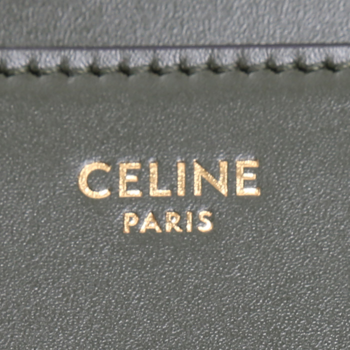 Sac à main Celine  16 en cuir vert - Detail D4