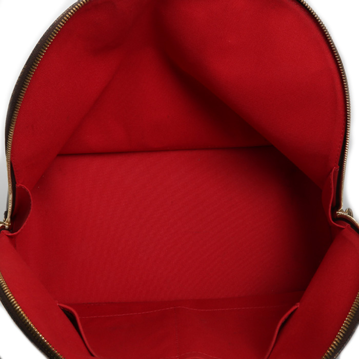 Borsa Louis Vuitton  Alma in tela a scacchi ebana e pelle lucida marrone - Detail D3