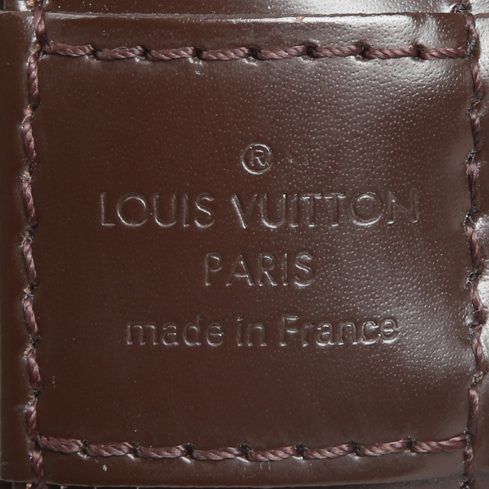 Louis Vuitton  Alma handbag  in ebene damier canvas  and brown - Detail D4