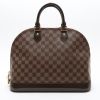 Louis Vuitton  Alma handbag  in ebene damier canvas  and brown - Detail D8 thumbnail