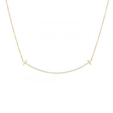 Tiffany & Co. Tiffany T Smile 18ct Yellow-gold Necklace in White | Lyst