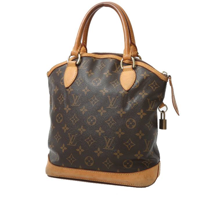 Louis Vuitton Lockit handbag in brown monogram canvas and natural leather