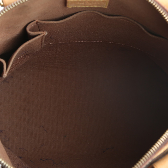 Bolso de mano Louis Vuitton Lockit en lona Monogram marrón y cuero natural - Detail D2