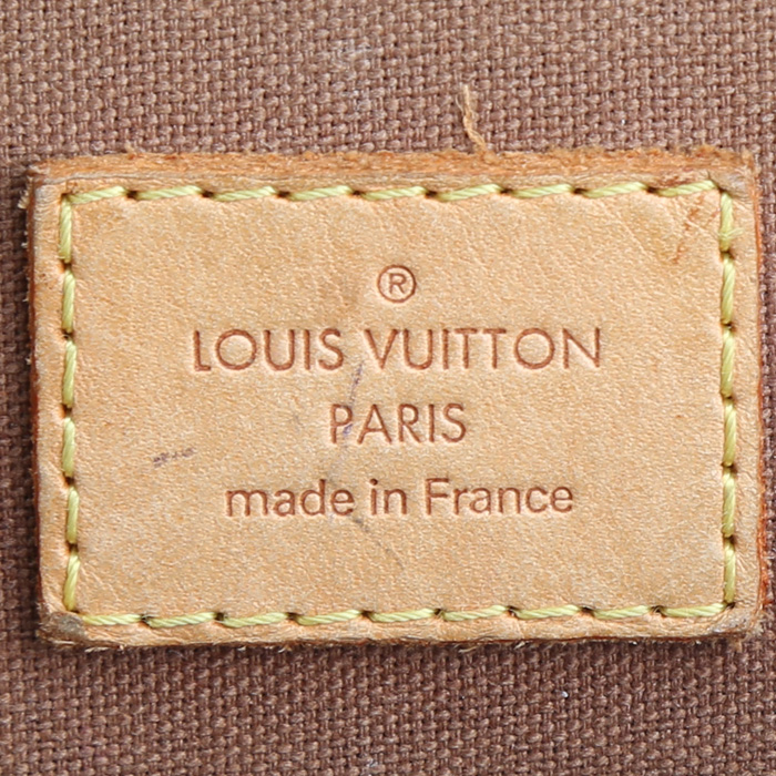 Bolso de mano Louis Vuitton Lockit en lona Monogram marrón y cuero natural - Detail D3