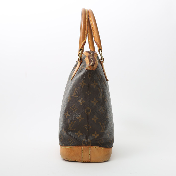 Bolso de mano Louis Vuitton Lockit en lona Monogram marrón y cuero natural - Detail D6