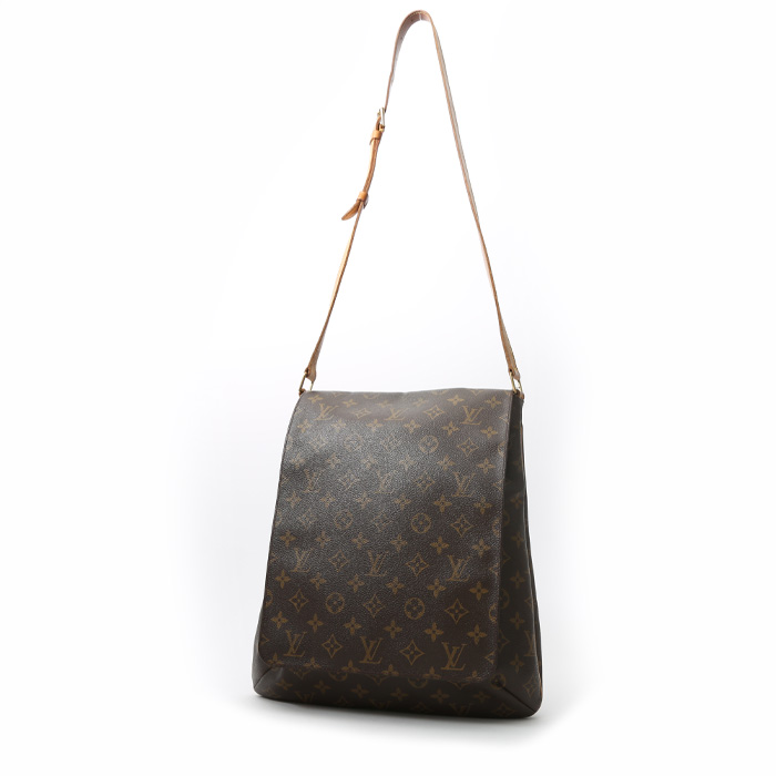 Louis Vuitton  Musette shoulder bag  in brown monogram canvas  and natural leather - Detail D2