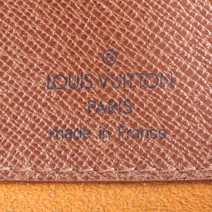 Sac bandoulière Louis Vuitton  Musette en toile monogram marron et cuir naturel - Detail D4