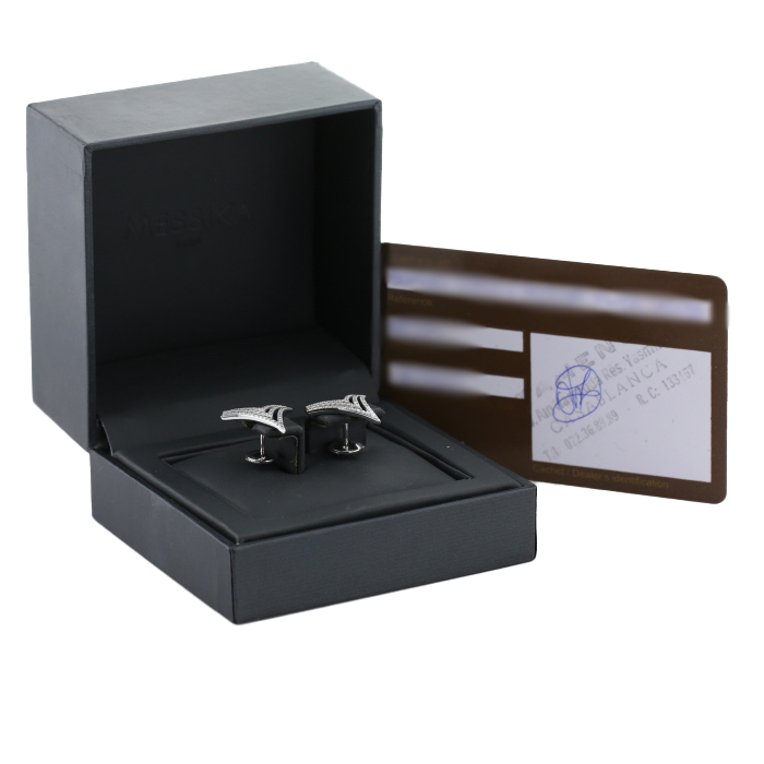 Paire de boucles d'oreilles Messika Queen V en or blanc et diamants - Detail D2