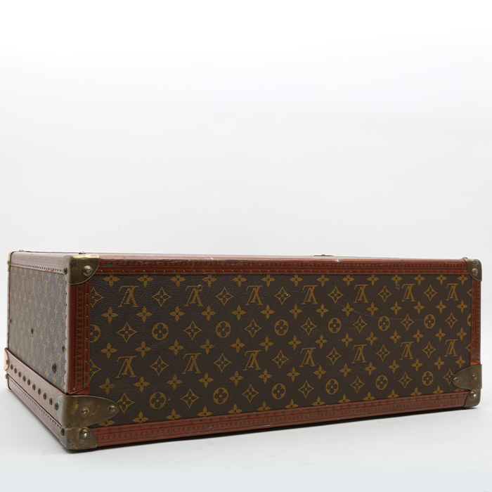 Valigia Louis Vuitton  Alzer 60 in tela monogram marrone e pelle naturale - Detail D4