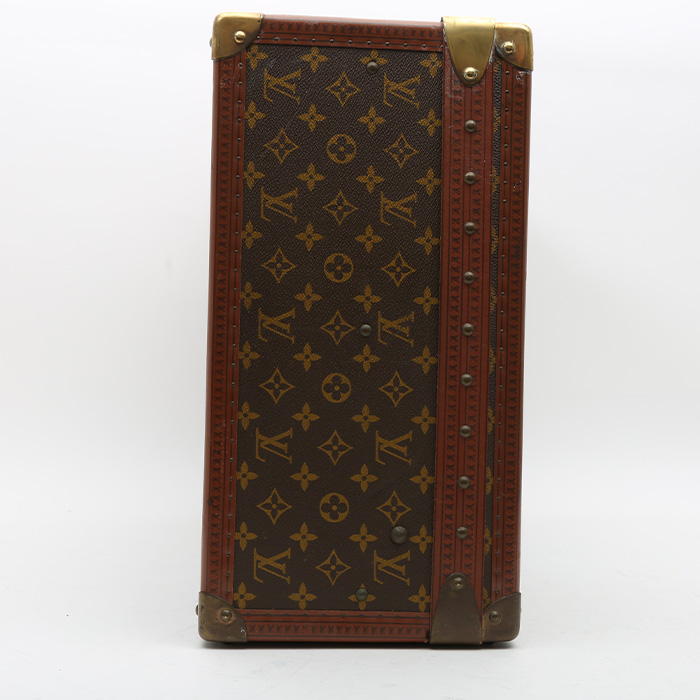 Valise Louis Vuitton  Alzer 60 en toile monogram marron et cuir naturel - Detail D5