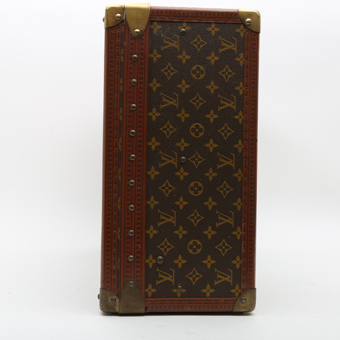 Maleta Louis Vuitton  Alzer 60 en lona Monogram marrón y cuero natural - Detail D6