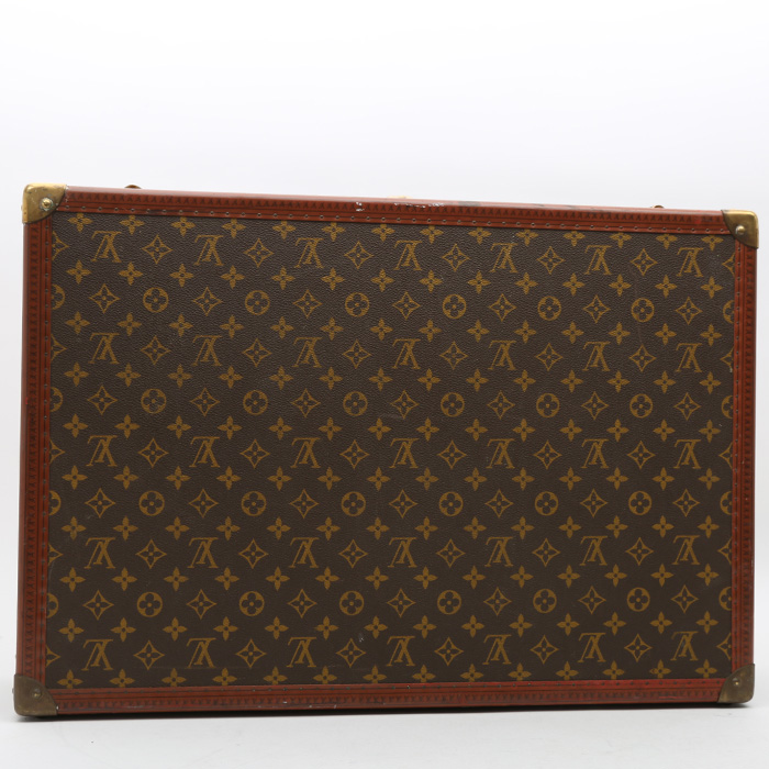 Valigia Louis Vuitton  Alzer 60 in tela monogram marrone e pelle naturale - Detail D7