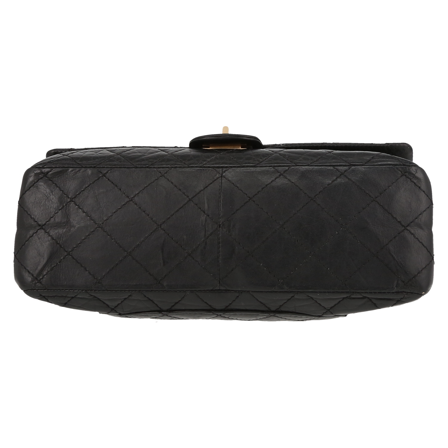 Bolso de mano Chanel  Chanel 2.55 en cuero acolchado negro - Detail D1