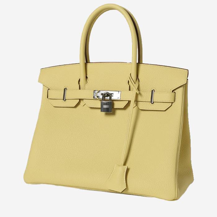 Borsa Hermès  Birkin 30 cm in pelle togo Jaune Poussin