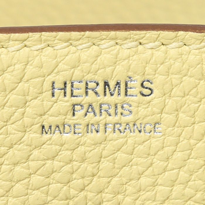 Borsa Hermès  Birkin 30 cm in pelle togo Jaune Poussin - Detail D3