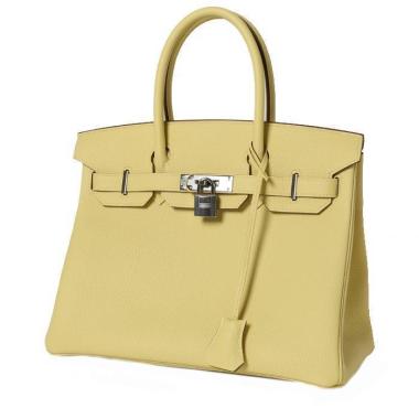Borsa Hermès  Birkin 30 cm in pelle togo Jaune Poussin