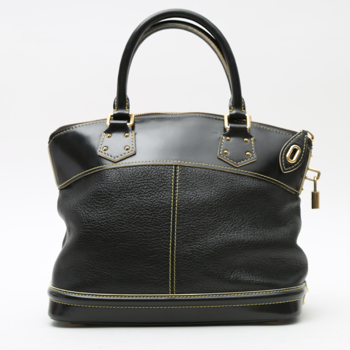 Borsa Louis Vuitton Lockit in pelle nera - Detail D7