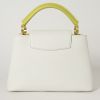 Louis Vuitton  Capucines BB shoulder bag  in white and yellow grained leather - Detail D8 thumbnail