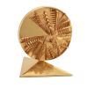 Arnaldo Pomodoro, sculpture "Disco del sole", in gilded bronze, Stefano Johnson edition, signed, stamped and numbered, of 1985 - Detail D3 thumbnail