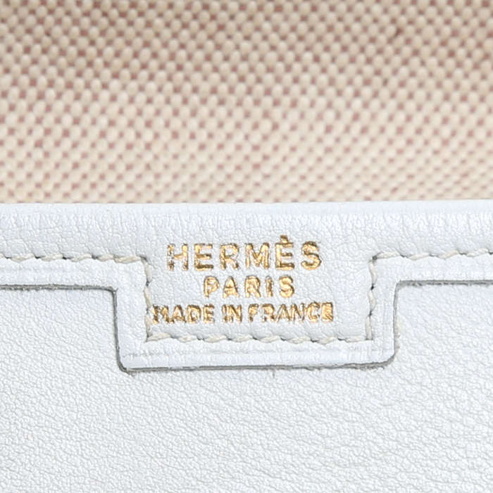 Pochette Hermès  Jige en cuir Swift blanc - Detail D4