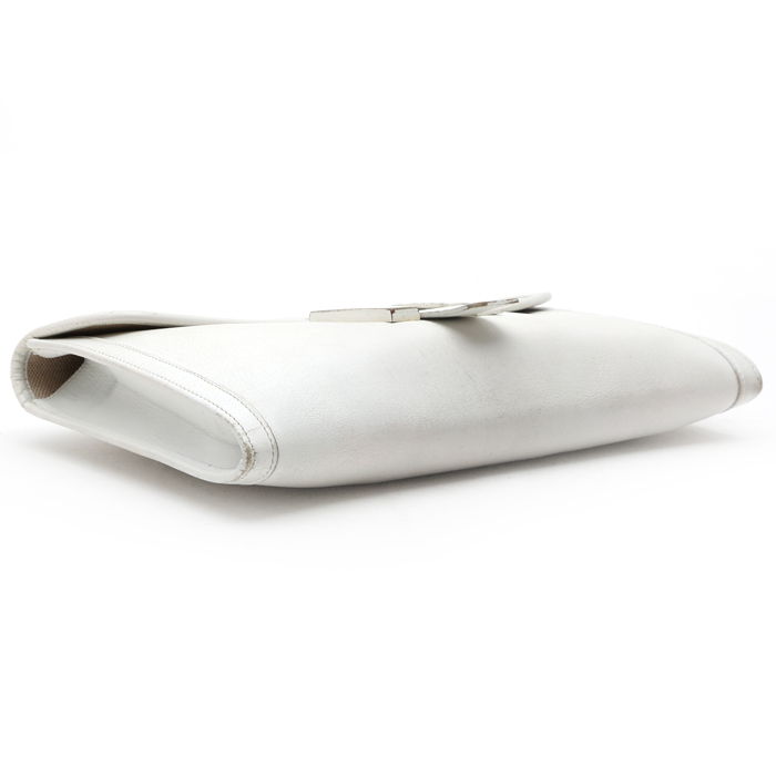 Hermès  Jige pouch  in white Swift leather - Detail D5