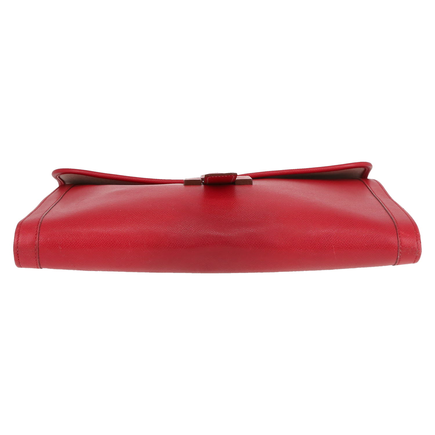 Bolsito de mano Hermès  Jige en cuero Courchevel rojo - Detail D1