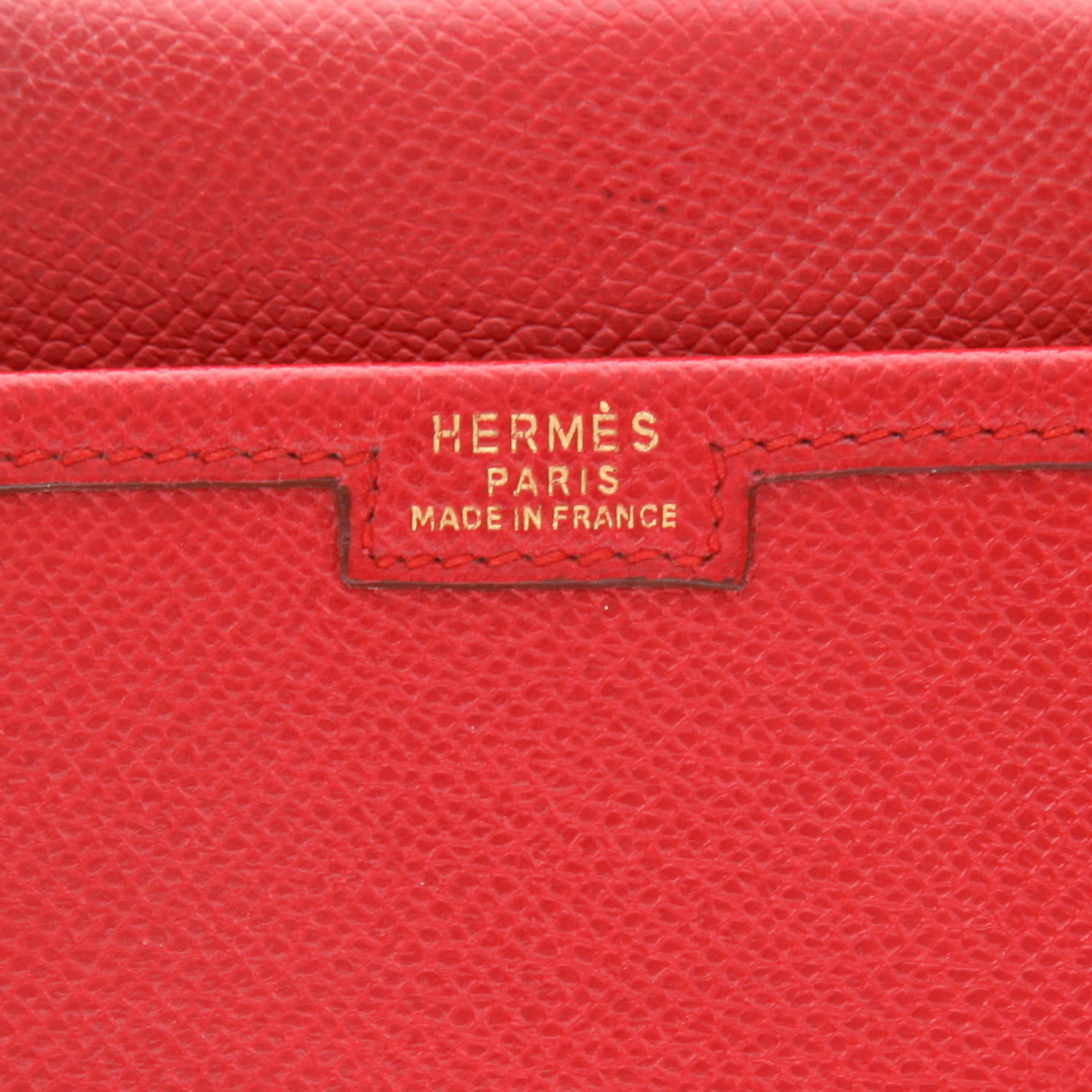 Pochette Hermès  Jige en cuir Courchevel rouge - Detail D2