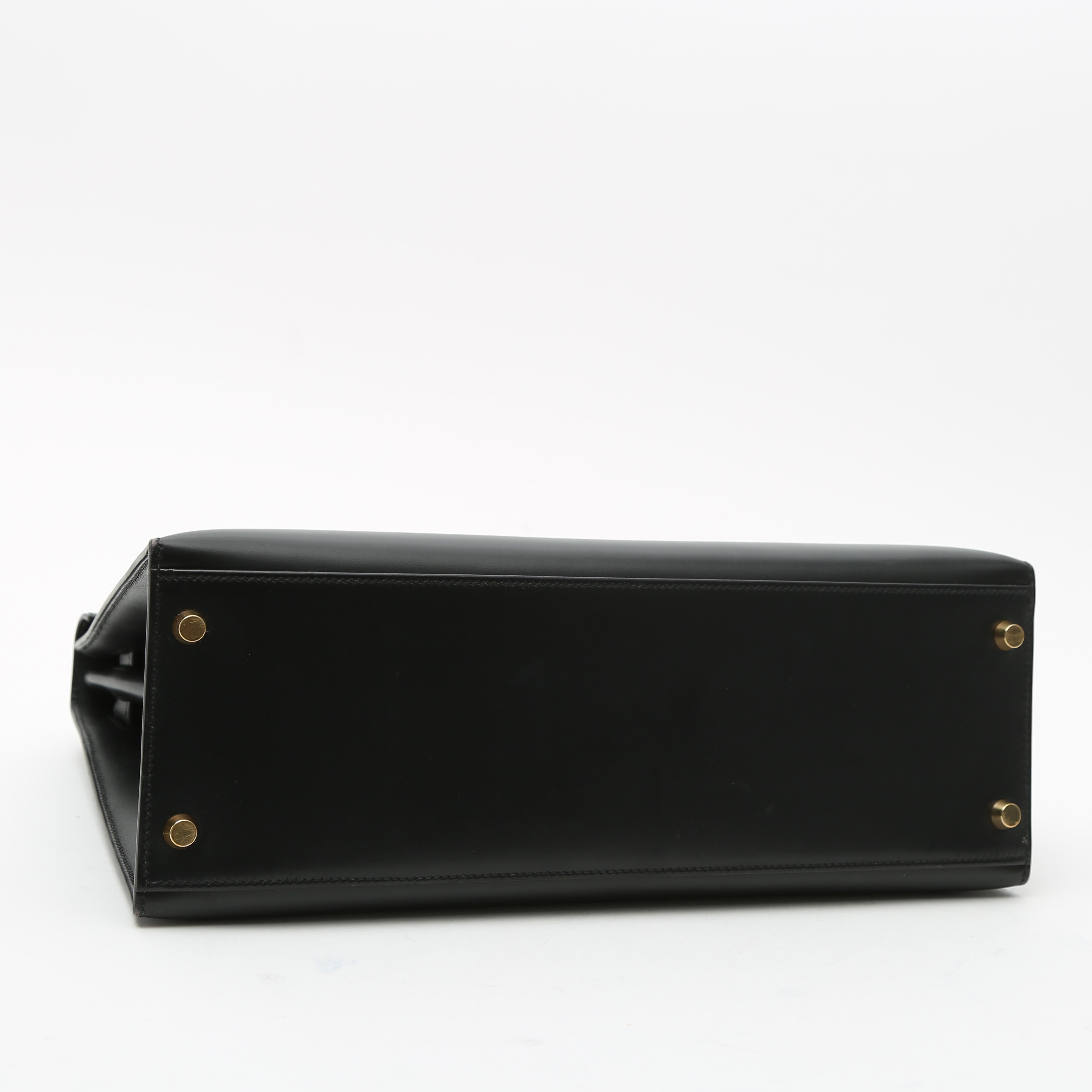 Bolso de mano Hermès  Kelly 32 cm en cuero box negro - Detail D6