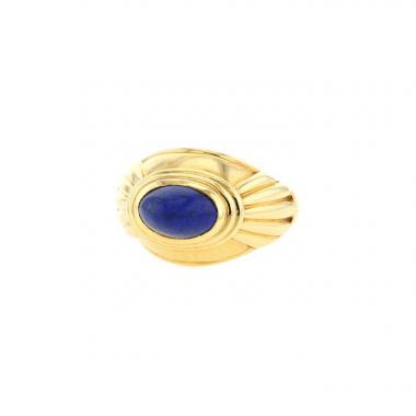 Bague années 90 Boucheron Jaipur en or jaune et lapis-lazuli Bague années 90 Boucheron Jaipur en or jaune et lapis-lazuli