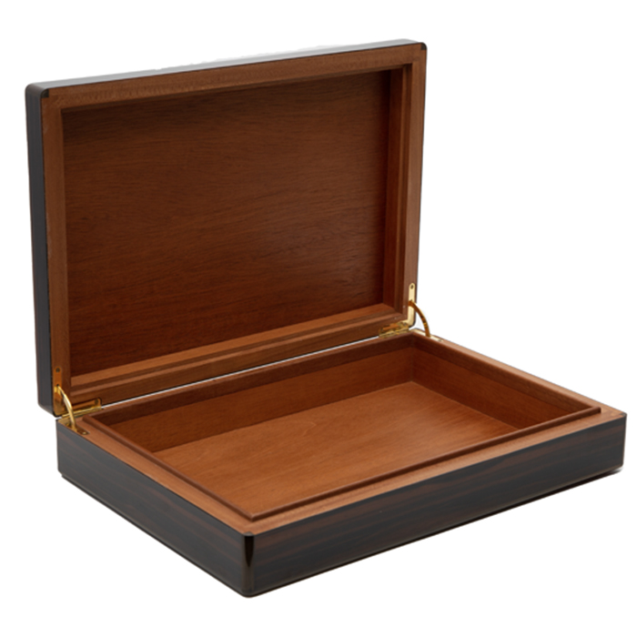 Hermès, large mail box, in rosewood and wooden marquetry and brass, signed, from the 1980's - Detail D2